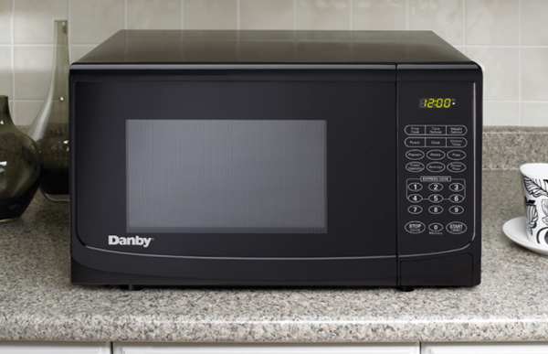 Danby 1.1 cuft Black Microwave 1.1 ftandsup3 Capacity Microwave 10 Power  Levels 1000 W Microwave Power 12.40 Turntable 120 V AC 15 A Fuse Countertop  Black - Office Depot