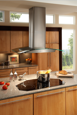 Broan 500 CFM Stainless Steel Island Curved Glass Canopy - EI5936SS