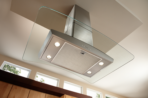 Broan 500 CFM Stainless Steel Island Curved Glass Canopy - EI5936SS