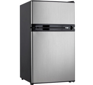 Danby Stainless/Black 3 cu. ft. Compact Fridge with Freezer Door - DCRM31BSLDD